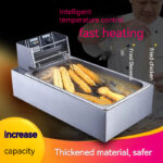Commercial Stainless Steel Deep Frying Pan Temperature Control Large Capacity - imagine 5