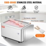 Fried Ice Cream Roll Machine, 19.3" X 14.9" Stir-Fried Ice Cream Pan, Stainless Steel Rolled Ice Cream Maker With Compressor And 2 Scrapers, For Making Ice Cream, Frozen Yogurt, Ice Cream Rolls - imagine 4