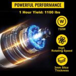 110V Commercial Meat Cutter Machine 1100LB/H Electric Meat Cutting Machine 750W Commercial Meat Slicer 3mm Blade Restaurant Food Slicer Stainless Steel For Kitchen Restaurant Supermarket - imagine 3