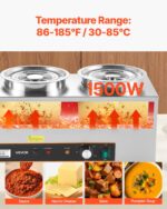 Commercial Soup Warmer Soup Station With 3*6.34Qt Pot Soup Kettle Warmer - imagine 3