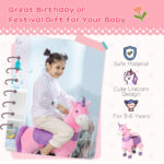 Kids Plush Toy Rocking Horse Pony Toddler Ride on Animal Rocker with Realistic Sounds - imagine 4