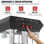 Popcorn Popper Machine With Cart Popcorn Maker 850W 8 Oz 48 Cups Black - imagine 4